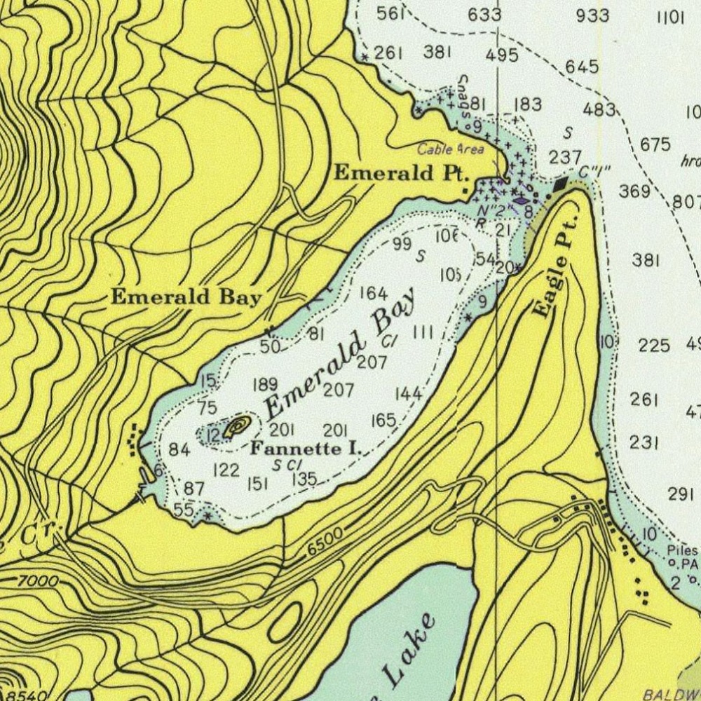NOAA depth chart of Emerald Bay